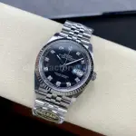 Clean Factory Rolex Datejust 126234-0027 36mm Full 904L Diamond Mop Black Dial Jubilee
