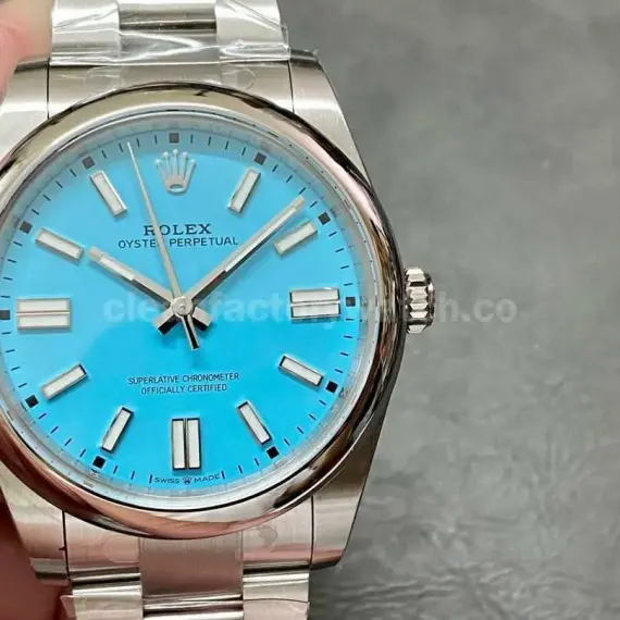 Clean Factory Rolex Oyster Perpetual 126000-0006 36mm Full 904L Sky Blue Dial