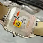 F1 Factory Cartier Santos Dumont W2SA0012 27.5mm Steel Leather Strap Roman Numerals Silver Dial