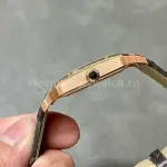 F1 Factory Cartier Santos Dumont WGSA0032 33.9mm Rose Gold Leather Strap Roman Numerals Silver Dial