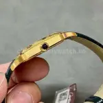 F1 Factory Cartier Santos Dumont WGSA0077 31.4mm Yellow Gold Leather Strap Roman Numerals Black Dial