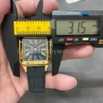 F1 Factory Cartier Santos Dumont WGSA0077 31.4mm Yellow Gold Leather Strap Roman Numerals Black Dial