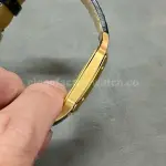 F1 Factory Cartier Santos Dumont WGSA0077 31.4mm Yellow Gold Leather Strap Roman Numerals Black Dial