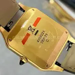 F1 Factory Cartier Santos Dumont WGSA0077 31.4mm Yellow Gold Leather Strap Roman Numerals Black Dial