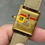 F1 Factory Cartier Tank Louis Cartier W1529856 22mm Yellow Gold Brown Leather Strap Roman Numerals Silver Dial