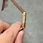 F1 Factory Cartier Tank Louis Cartier WGTA0010 22mm Rose Gold Red Leather Strap Roman Numerals Silver Dial