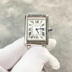 F1 Factory Cartier Tank Louis Cartier WSTA0041 25.5mm Full Steel Roman Numerals Silver Dial