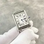 F1 Factory Cartier Tank Louis Cartier WSTA0041 25.5mm Full Steel Roman Numerals Silver Dial