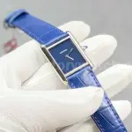 F1 Factory Cartier Tank Louis Cartier WSTA0055 25.5mm Steel Leather Strap Blue Dial