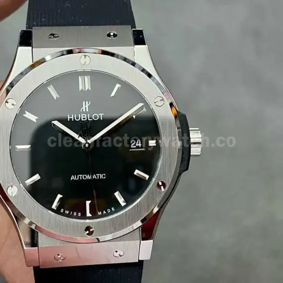 HB Factory Hublot Classic Fusion 565.NX.1470.RX 38mm Steel Rubber Strap Black Dial