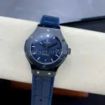 HB Factory Hublot Classic Fusion 565.CM.7170.LR 38mm Steel Leather Strap Blue Dial