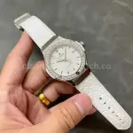 HB Factory Hublot Classic Fusion 582.NX.2610.RX.1204 38mm Diamond Bezel Steel Leather Strap White Dial
