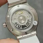 HB Factory Hublot Classic Fusion 582.NX.2610.RX.1204 38mm Diamond Bezel Steel Leather Strap White Dial