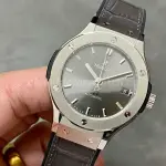 HB Factory Hublot Classic Fusion Racing Grey 565.NX.7071.LR 38mm Leather Strap Grey Dial