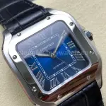 J12 Factory Cartier Santos WSSA0063 35.1mm Leather Strap Roman Numerals Blue Dial