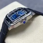 J12 Factory Cartier Santos WSSA0063 35.1mm Leather Strap Roman Numerals Blue Dial
