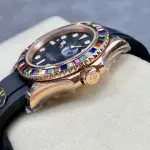 KF Factory Rolex Yacht-Master 116695SATS 40mm Rose Gold Rubber Strap Black Dial
