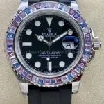 KF Factory Rolex Yacht-Master 126679SABR 40mm White Gold Rubber Strap Black Dial