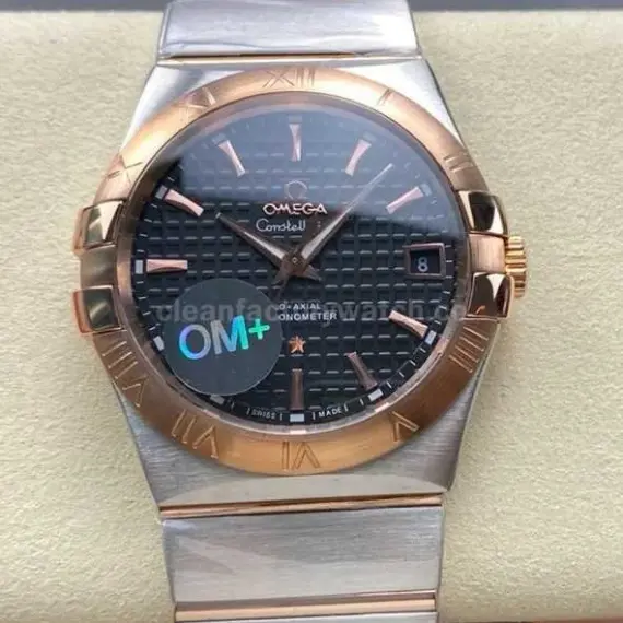 OM+ Factory Omega Constellation Men 123.20.38.21.01.001 38mm Rose Gold/Steel Black Dial