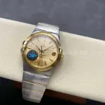 OM+ Factory Omega Constellation Men 123.20.38.21.08.001 38mm Gold/Steel Champagne Dial