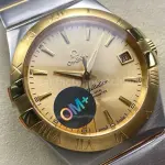 OM+ Factory Omega Constellation Men 123.20.38.21.08.001 38mm Gold/Steel Champagne Dial