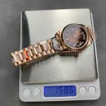 QF Factory Counterweight Rolex Day-Date 128235-0037 36mm Full Rose Gold Diamond Mope&Baguette Diamond Brown Dial