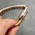 QF Factory Counterweight Rolex Day-Date 128235-0085 36mm Full Rose Gold Baguette Diamonds Dark Blue Dial