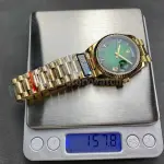 QF Factory Counterweight Rolex Day-Date 128238-0118 36mm Full Yellow Gold Roman Numerals Green Dial