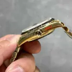 QF Factory Counterweight Rolex Day-Date 128238-0118 36mm Full Yellow Gold Roman Numerals Green Dial