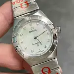 TW Factory Omega Constellation Quartz 123.10.27.60.55.001 27mm Full Steel Mother Of Pearl Dial