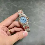 TW Factory Omega Constellation Quartz 131.25.28.60.99.001 27mm Diamond Bezel Half Rose Gold Steel Diamond Blue Dial