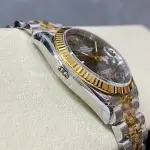 VS Factory Rolex Wimbledon Datejust 126233-0035 36mm Half Yellow Gold Roman Number Grey Dial Jubilee