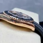 VS Factory Rolex Yacht-Master 126655 40mm Rose Gold Rubber Strap Black Dial