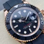 VS Factory Rolex Yacht-Master 126655 40mm Rose Gold Rubber Strap Black Dial