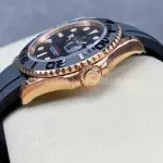 VS Factory Rolex Yacht-Master 126655 40mm Rose Gold Rubber Strap Black Dial